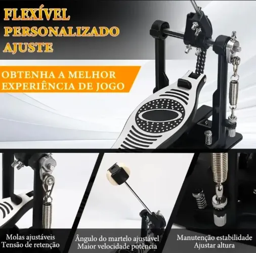 Pedal para bumbo corrente dupla