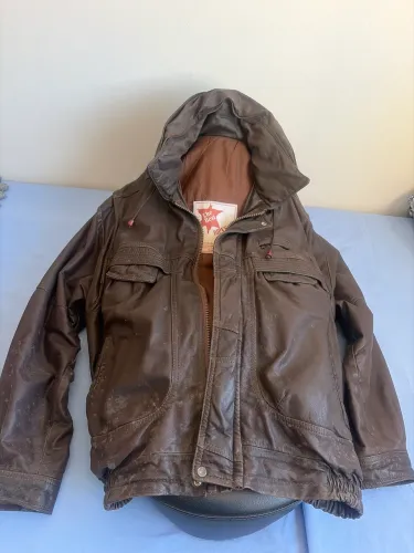 Jaqueta de couro masculina