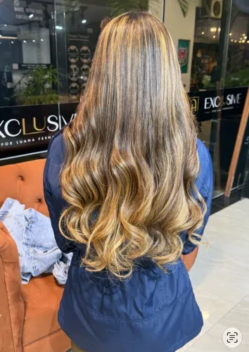 Cabelo humano morena iluminada 200 Gr , 40 cm