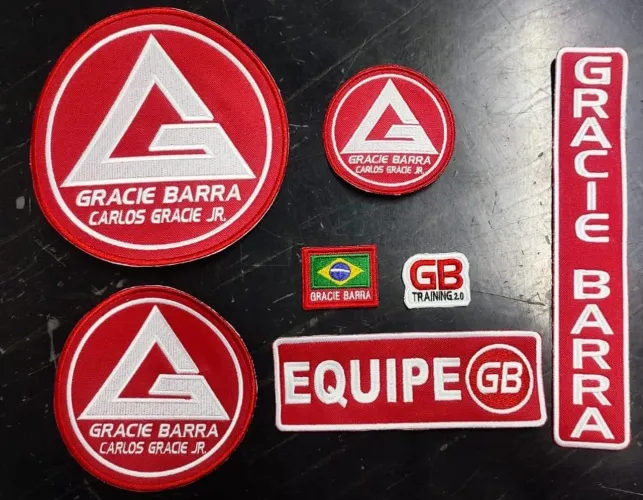 Patches Gracie Barra para Kimono Adulto - Kit 7 Peças NOVOS