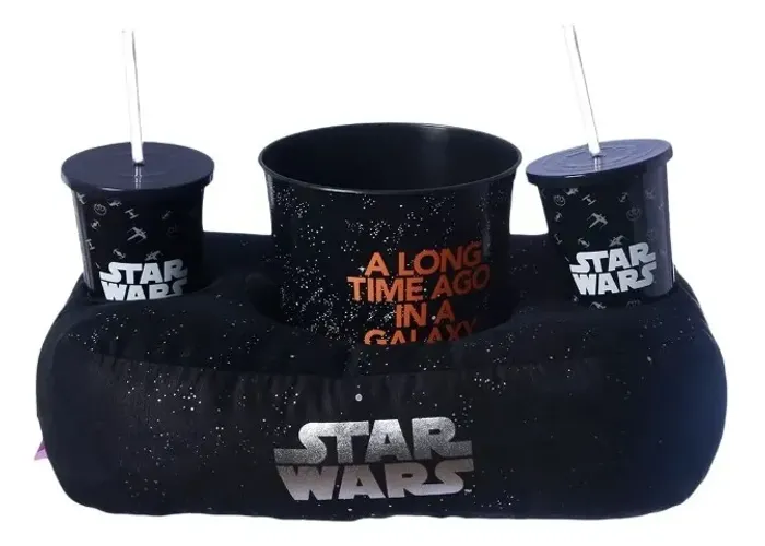 Kit Pipoca - Star Wars Almofada, Balde e 2 Copos 4,2L Preto