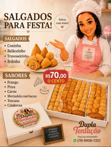 Salgados Fritos ou Crus.