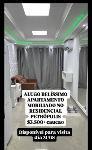 ALUGO / APARTAMENTO NO RESIDENCIAL PETRÓPOLIS / LINDO E DECORADO ,FINO ACABAMENTO .
