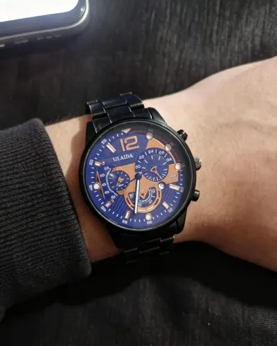 Relógio masculino pulseira metal