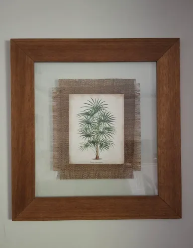 Conjunti de quadros de vidro, juta, desenho, 71cm×66cm