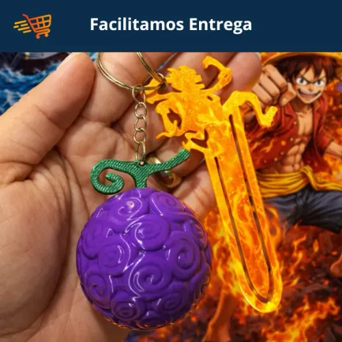 CHAVEIRO ONE PIECE - GOMU GOMU & MERA MERA NO MI, FACILO ENTREGA
