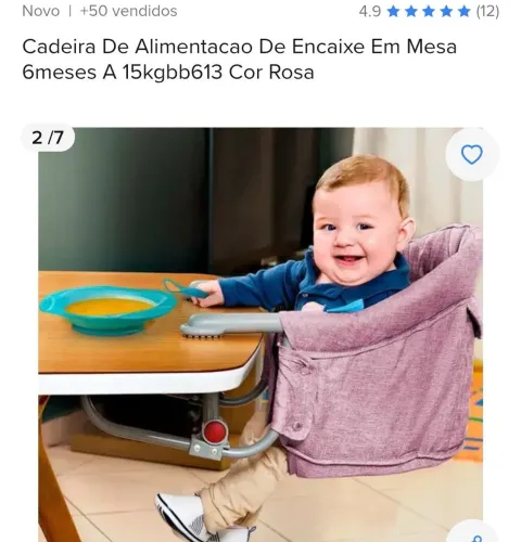 Cadeirinha de mesa para bebê 