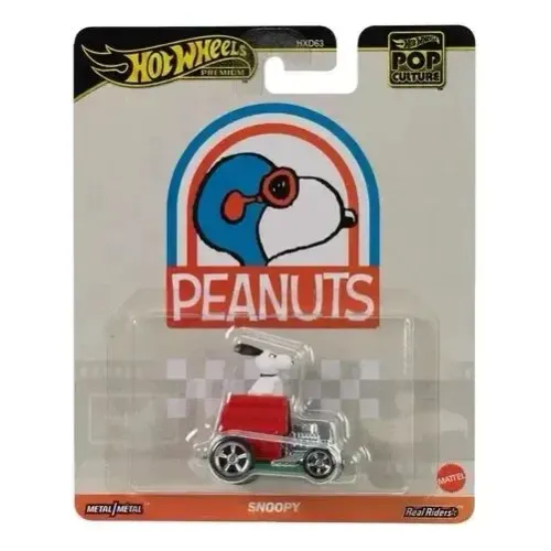 Hot Wheels Premium Pop Culture Peanuts Racing Club Snoopy on Dog House 1:64 Escala Lacrado