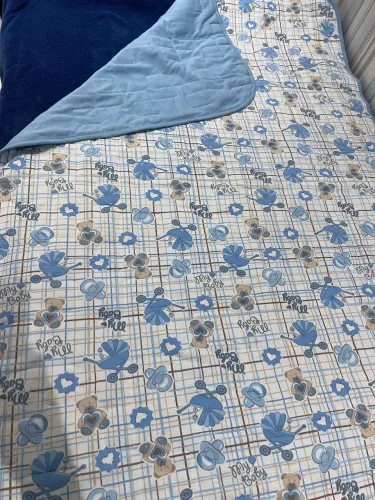 Edredom Infantil Dupla Face Tecebem Azul 85x145 cm