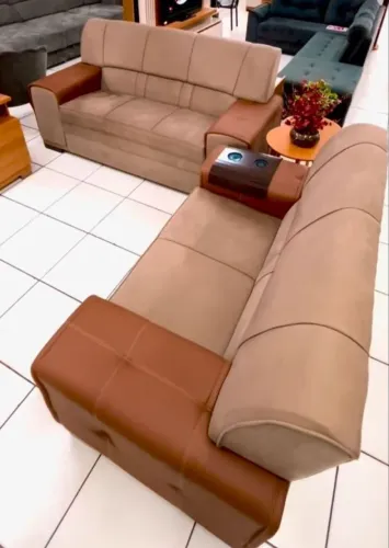 CONJUNTO SOFÁ ESTOFADO VITTA LION 3X2 Dividimos Em Até 10x Sem Juros