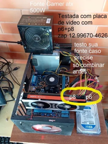 Fonte Atx 500W pra Computador Cpu Gabinete Gamer
