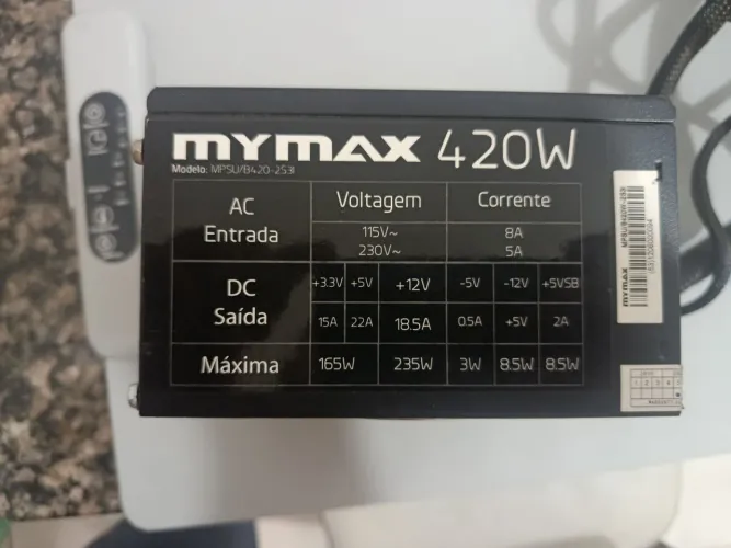 Fonte mymax 420W usada