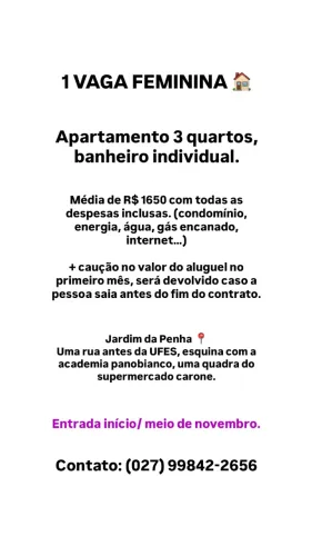 Aluguel quarto em Jardim da Penha