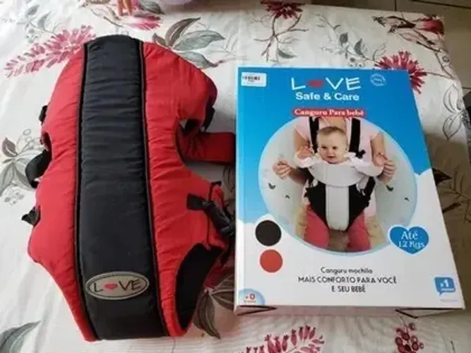 Canguru Mochila Para Bebe - Love - Vermelho