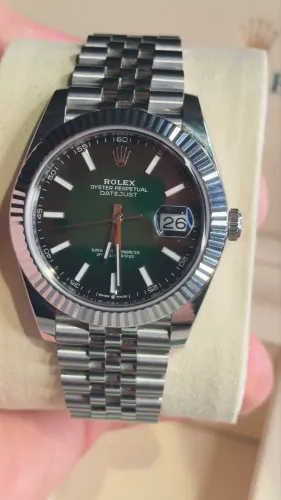 Relógio Day date, Super C. Fábrica Clean. 4 meses uso. Verde Ombré, na caixa.