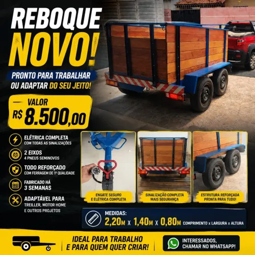 Reboque automotivo pronto para uso!