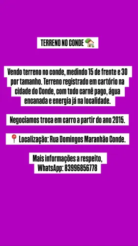 TERRENO NO CONDE