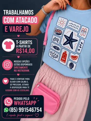 Blusa T-Shirt 100% Algodão