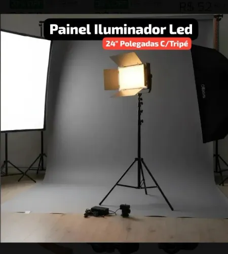 Painel Iluminador LED B-MAX BM-L24 Um equipamento de iluminação portátil indicado para fot