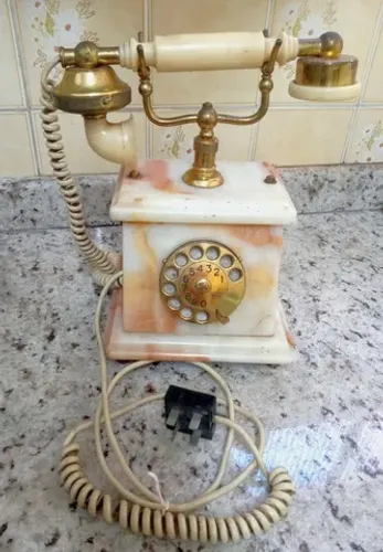 Telefone Vintage- Mármore Original, Década De ?70