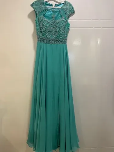 Vestido festa madrinha verde tifany