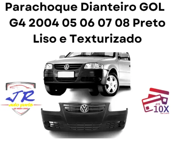 Parachoque Dianteiro GOL G4 05 06 07 08 Preto Liso e Texturizado