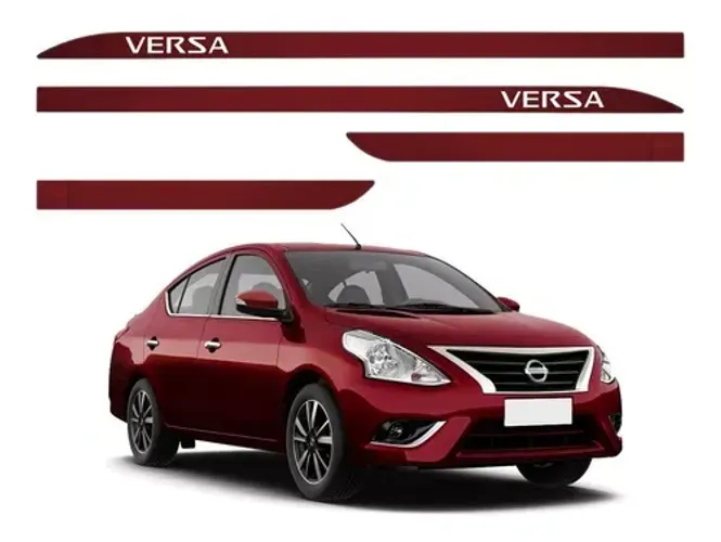 Friso Lateral Nissan Versa - Branco / Preto / Cinza / Prata / Vermelho