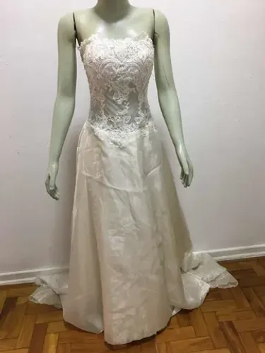 Vestido Noiva Tomara Que Caia Off White Tam. P Otimo Estado