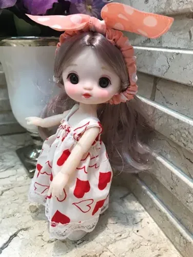 mini boneca bjd articulada 16 cm olhos 3 d