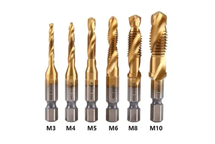 Broca Macho, Torneira em Espiral 3em1, Haste Hexagonal - 06pcs
