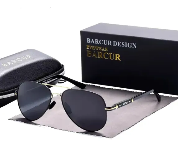 Óculos de Sol Aviador Masculino - Barcur Original (Novo)