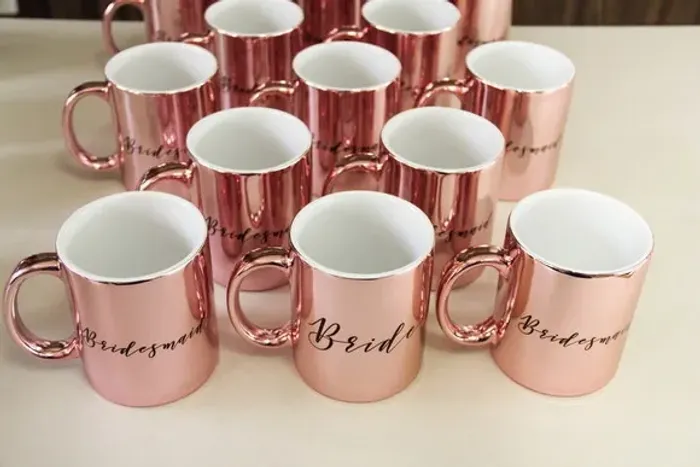 Caneca espelhada cromada personalizada dourada, rosê ou prateada