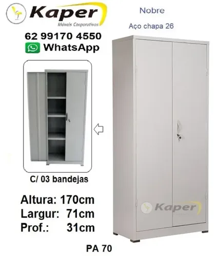 Armário de aço PA70 Nb cinza ( novo ) promoção