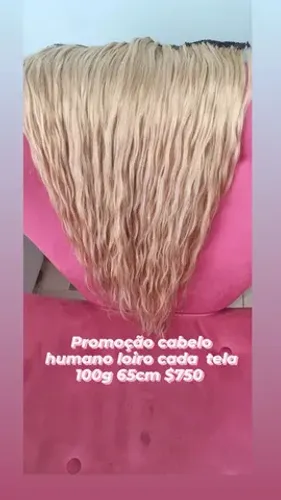Promoção cabelo  humano  loiro perolado cada 100g 55cm 