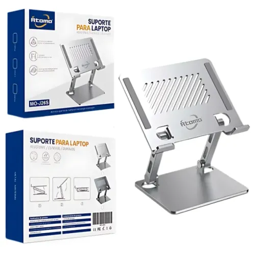 Suporte de Mesa para iPad Tablet Notebook Macbook Ajustável em Aluminio Dissipação Calor