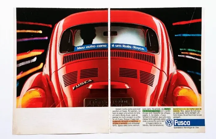 Fusca 1985, 1986 - Propaganda original de revista de época