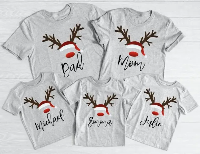 Kit Camisetas Natal Família - Pai, Mãe, Filhos -