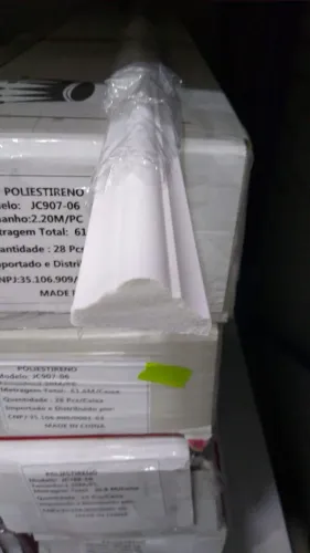 Kit 30mts Boiserie Moldura de Poliestireno branco com 3cm 