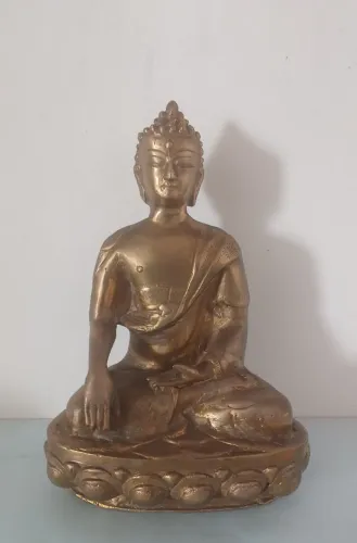 Escultura de bronze - Buda - 26 x 19 x 10 cm