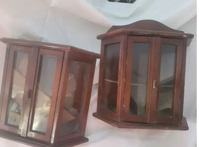 Mini Armários de Vidro Decorativos para bibelos