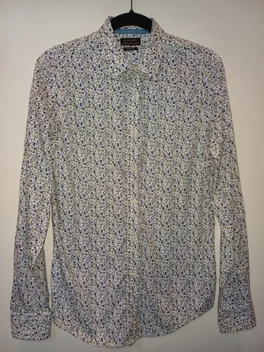 Camisa Zara Man Floral semi-nova Slim Fit 