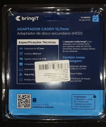 Adaptador para Segundo HD ou SSD de Notebook (NOVO)