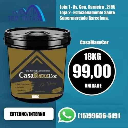 Tinta Acrílica para Interiores e Exteriores de 18k 