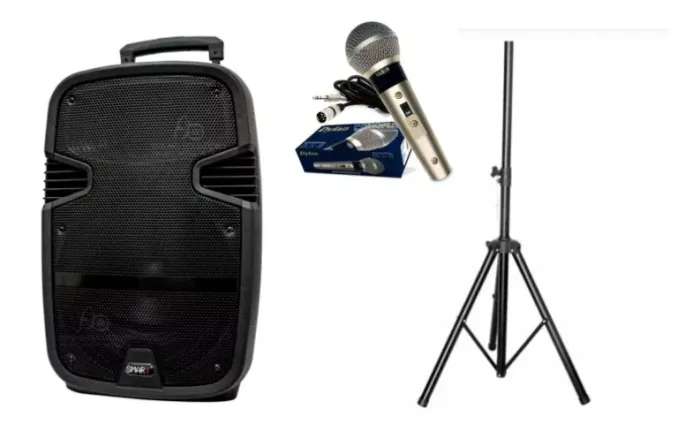 KIT EVANGELISMO CAIXA CA120 + MICROFONE DLS-8 + Suporte Tripé