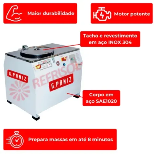 Amassadeira Rápida 25 kg AR 25 Trifásico 220v G Paniz