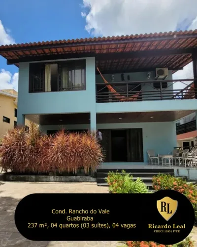 Vendo Casa em Condomínio na Guabiraba, 237 m², 04 quartos (03 suítes)