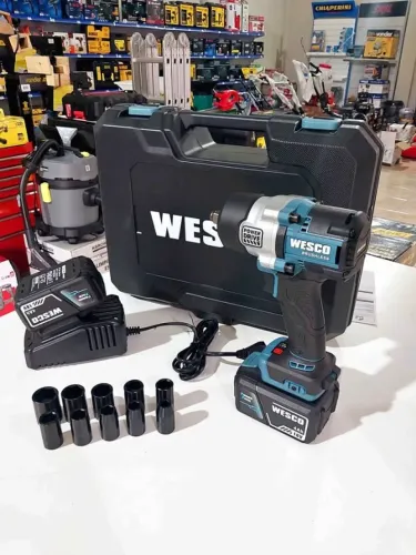 Chave de impacto Profissional 2 Baterias 18v 4ah motor Brushless Wesco (Loja)