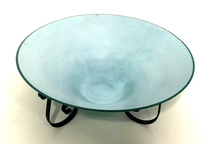 Fruteira - Centro de Mesa em Vidro tipo Murano apoiado em estrutura de ferro