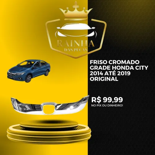 Friso Cromado Grade Honda City 2014 até 2019