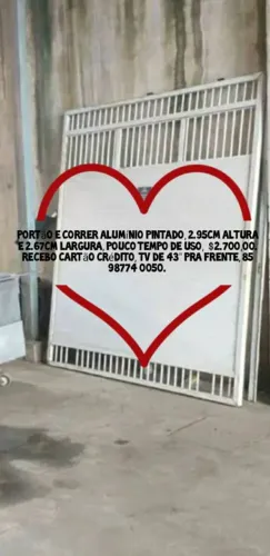 Portão e Correr Alumínio  2,95cm de Altura